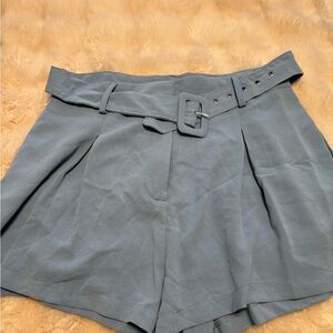 Altar’d State Dusty Blue High Waist Shorts with Belt